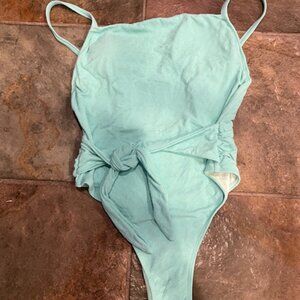 Cupshe Aqua Mint One-Piece Swimsuit with Front Tie